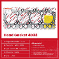 Kit de junta da cabeça do cilindro para Mitsubishi 4d33 OEM: ME013334